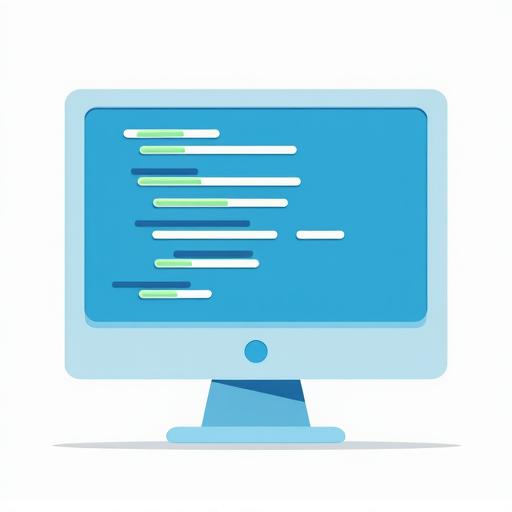 Icône graphique de lignes de code sur un écran d'ordinateur.